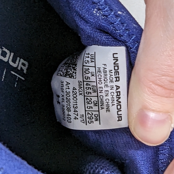 Under Armour Blue White Railfit Athletic Running Workout Shoes - Picture 7 of 7